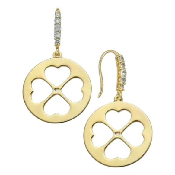 KATE SPADE • Gold Symbols Clover Earrings - Picture 1 of 3